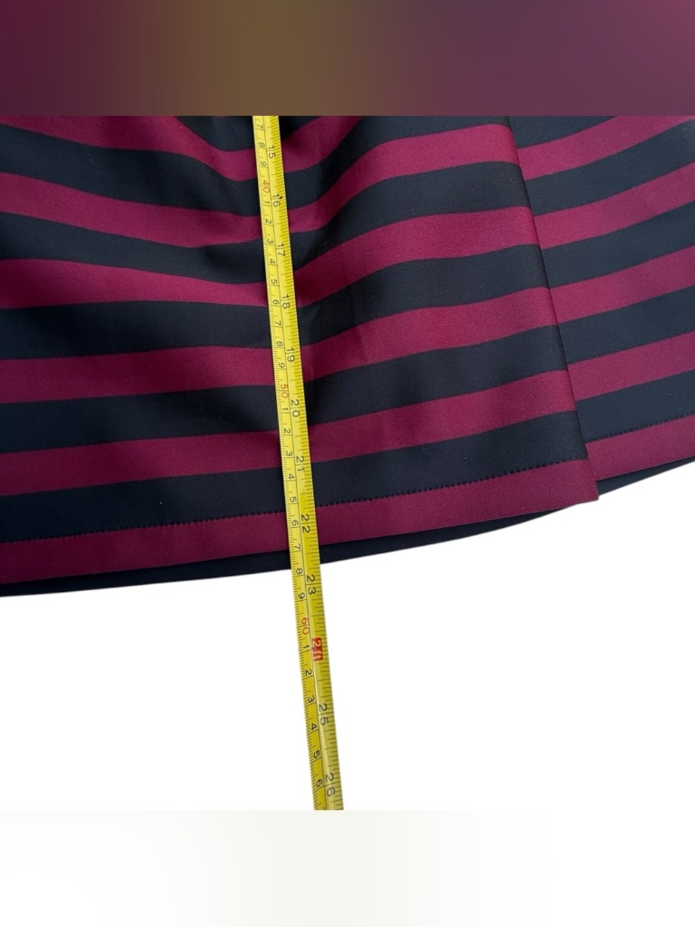 Faith and Joy Pink and Gray Striped Circle Skirt - Picture 3 of 5